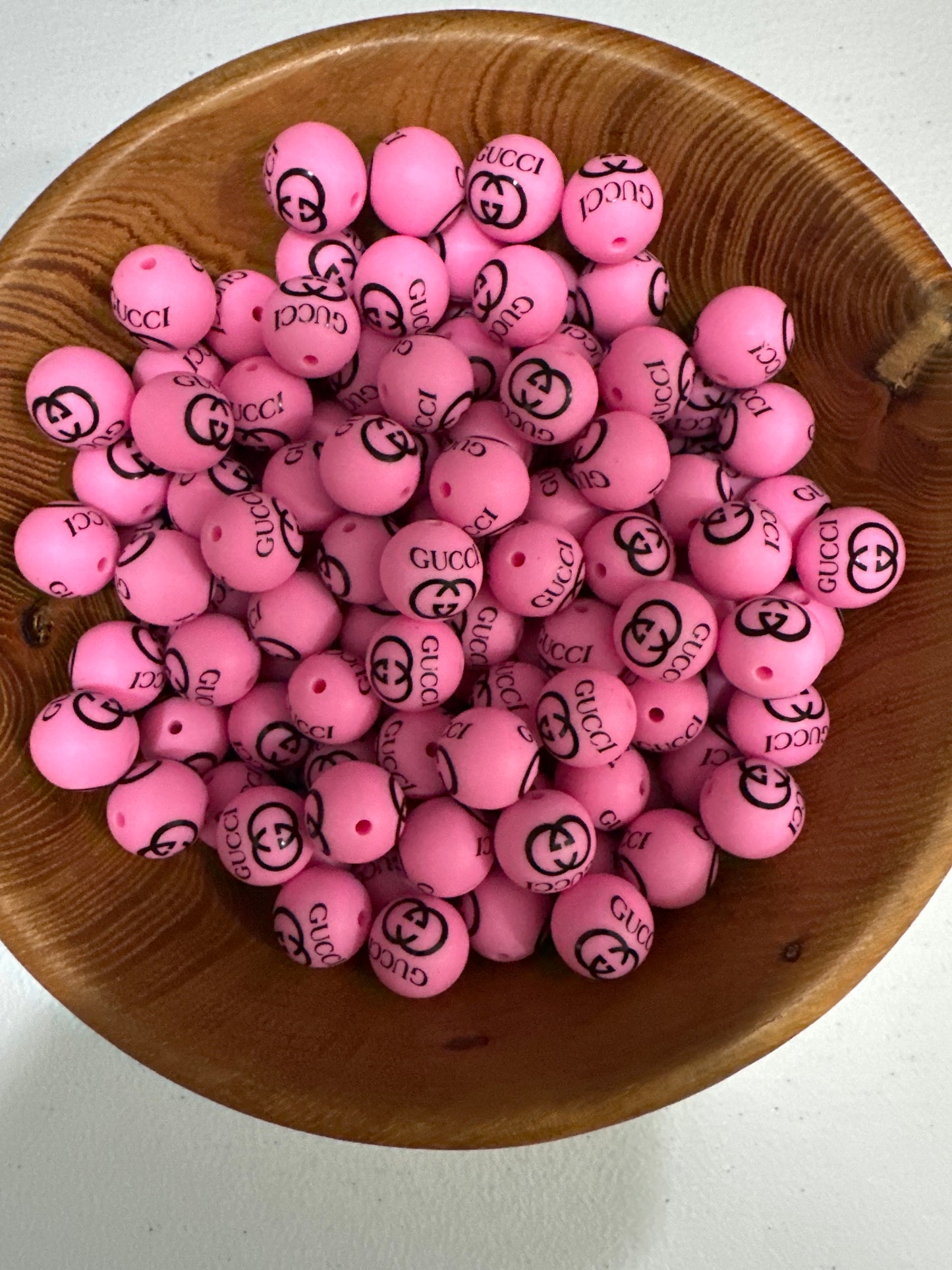 #264 Pattern Silicone Bead 15MM -GG PINK