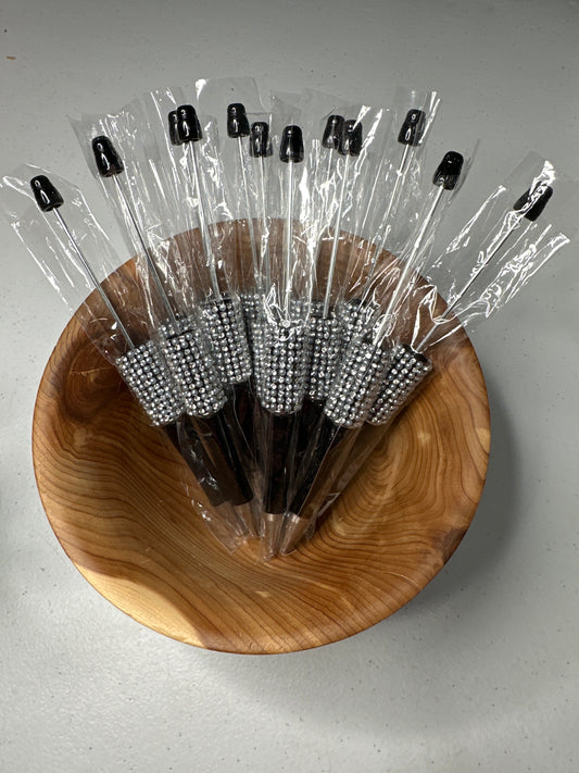#62 Beadable Pens Black Pearl Rhinestone