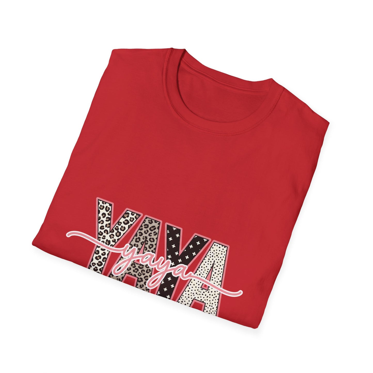 Yaya Yaya Leopard-Print T-Shirt — Retro Script Graphic Tee for Trendy Casualwear
