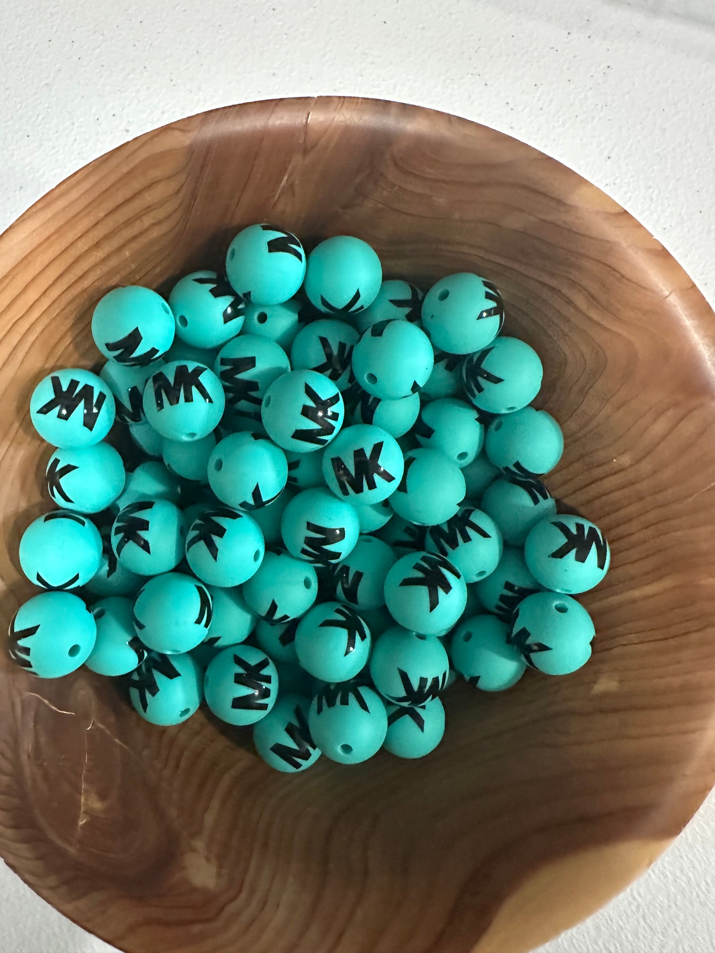#278 PATTERN SILICONE BEADS 15MM - MK LIGHT TEAL