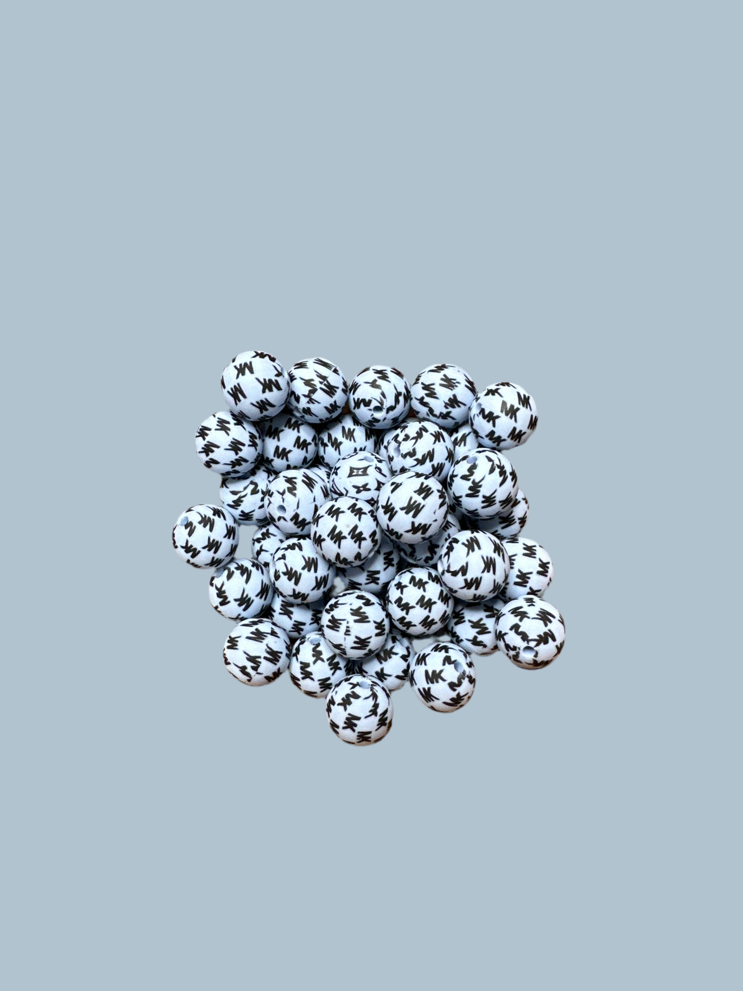 #115 Pattern Silicone Bead 15MM - MK Light BLUE
