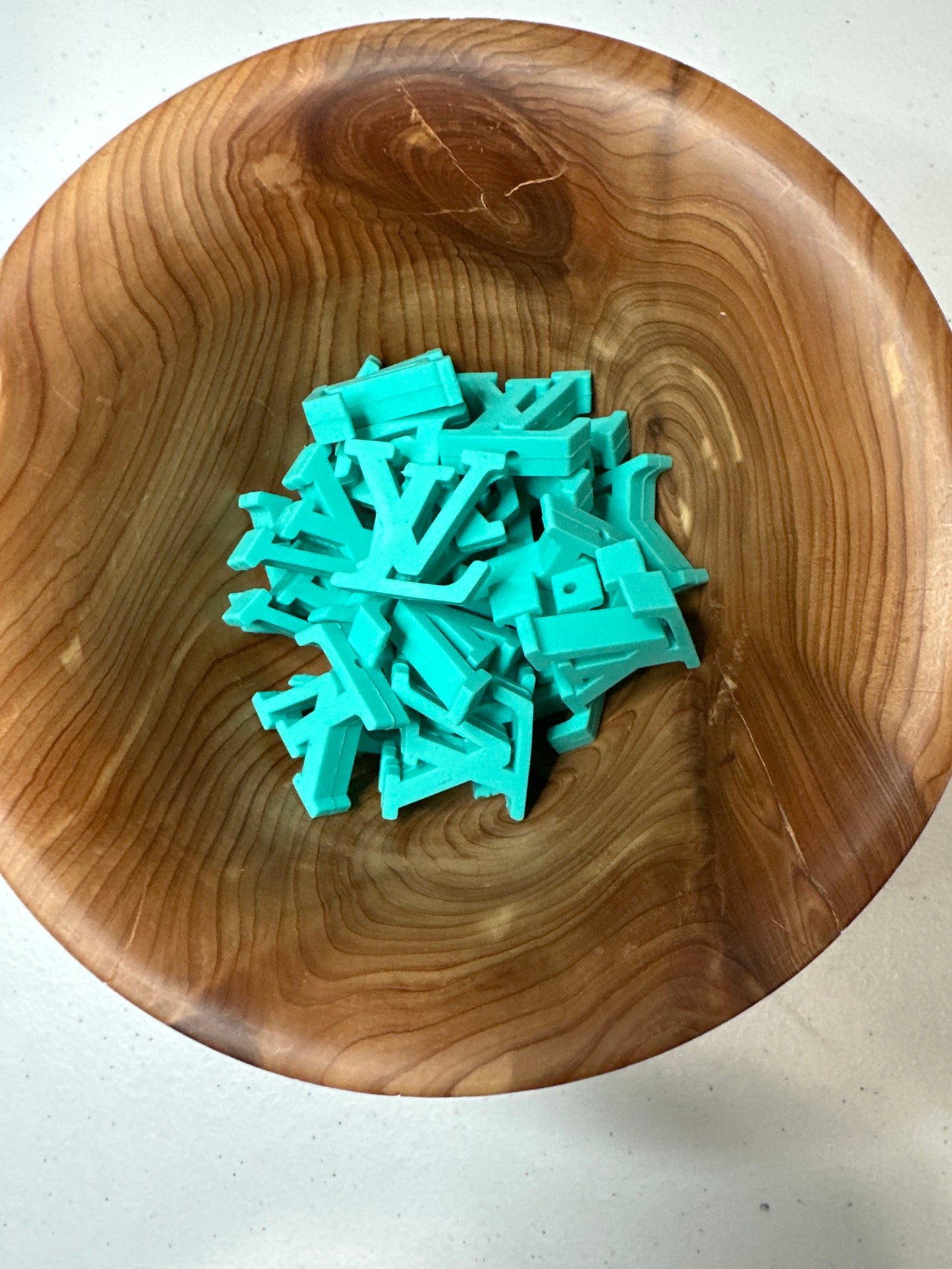 #171 Silicone Focal Beads - LV Teal Inspired