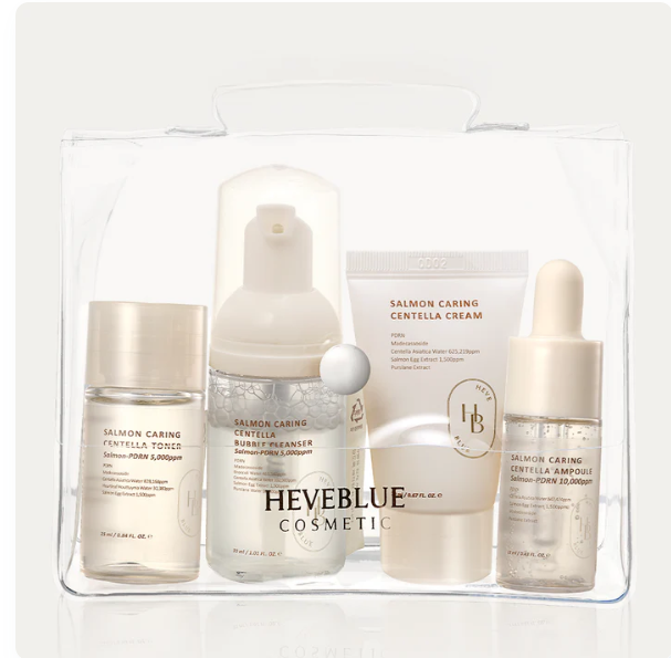 Heveblue Salmon Caring Centella Special Travel Kit Bag