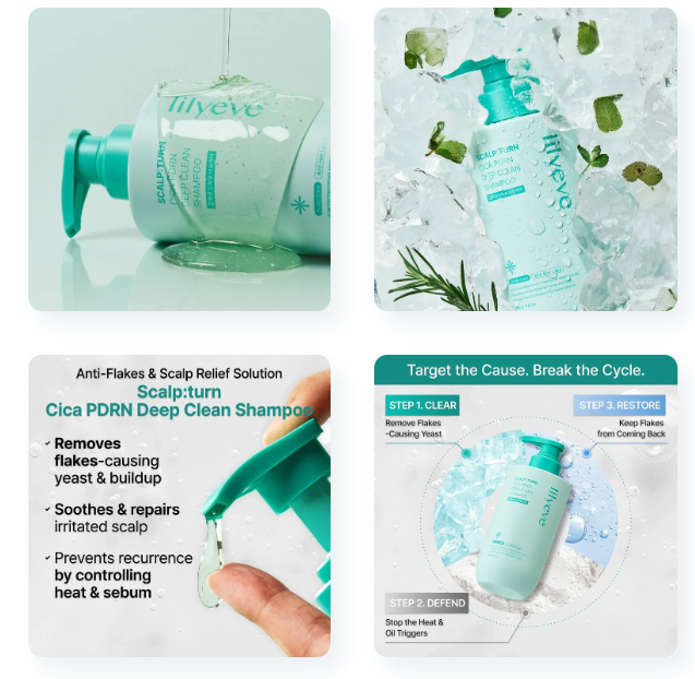Lilyeve Scalp:Turn Cica PDRN Deep Clean Shampoo 500g