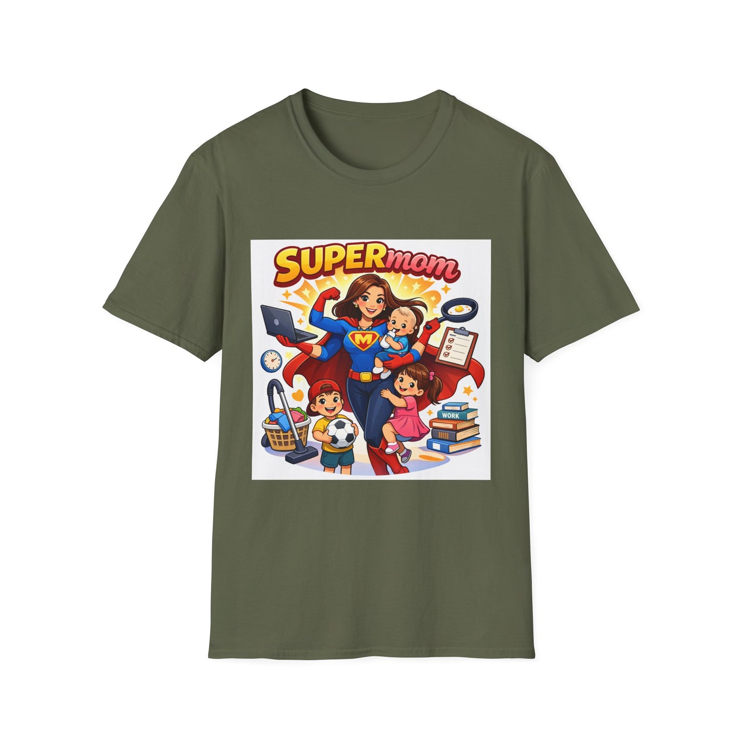 Super Mom Graphic T-Shirt — Cute Superhero Mom Design ("SUPERmom")