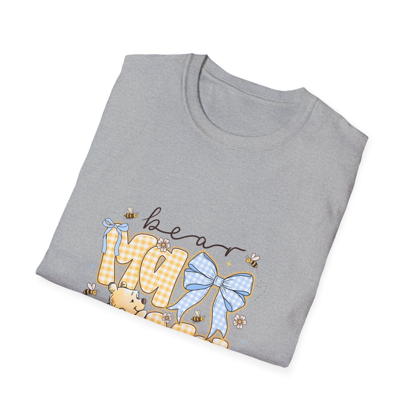Mama Bear T-Shirt — Cute Gingham Bear Graphic with Blue Bow (Mother’s Day Gift)