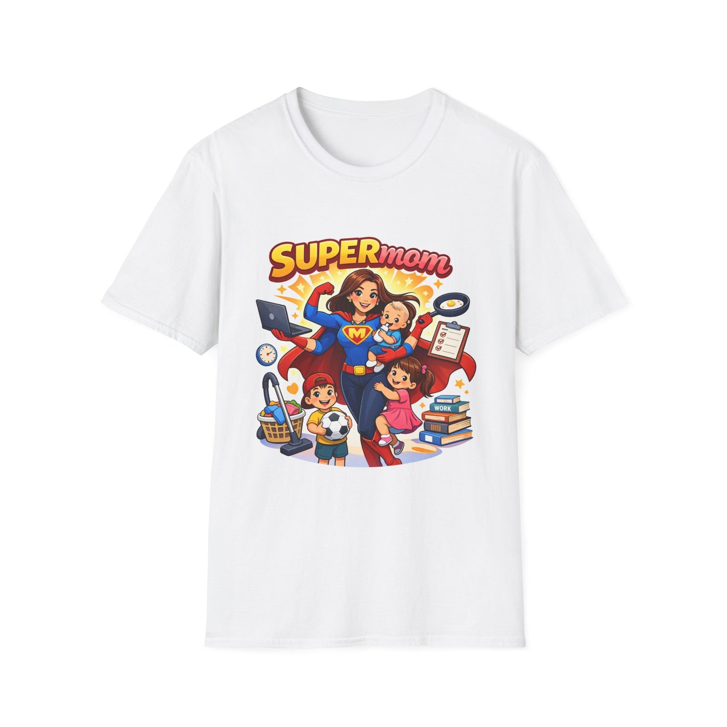 Super Mom Graphic T-Shirt — Cute Superhero Mom Design ("SUPERmom")