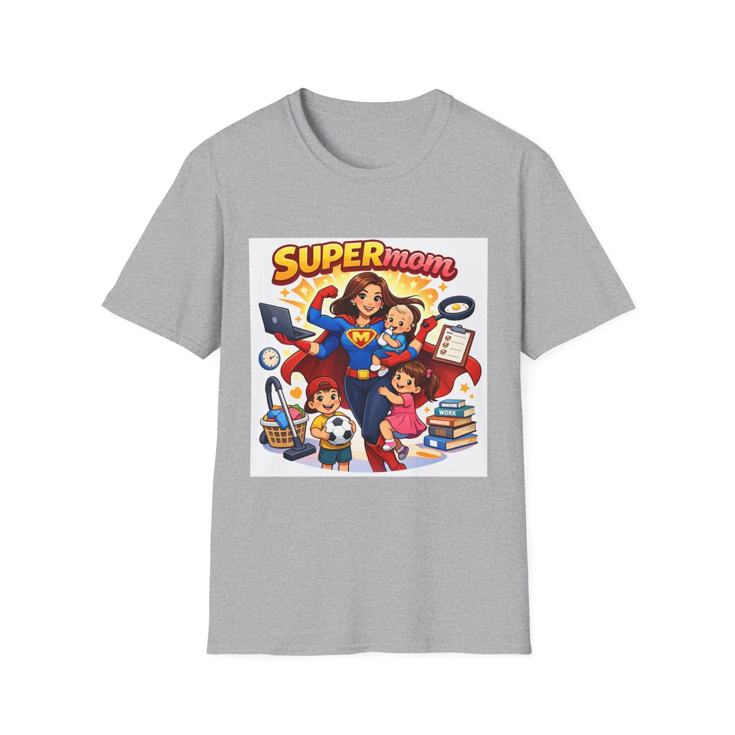 Super Mom Graphic T-Shirt — Cute Superhero Mom Design ("SUPERmom")