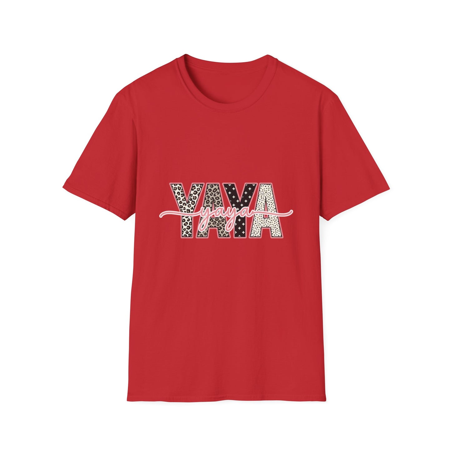 Yaya Yaya Leopard-Print T-Shirt — Retro Script Graphic Tee for Trendy Casualwear