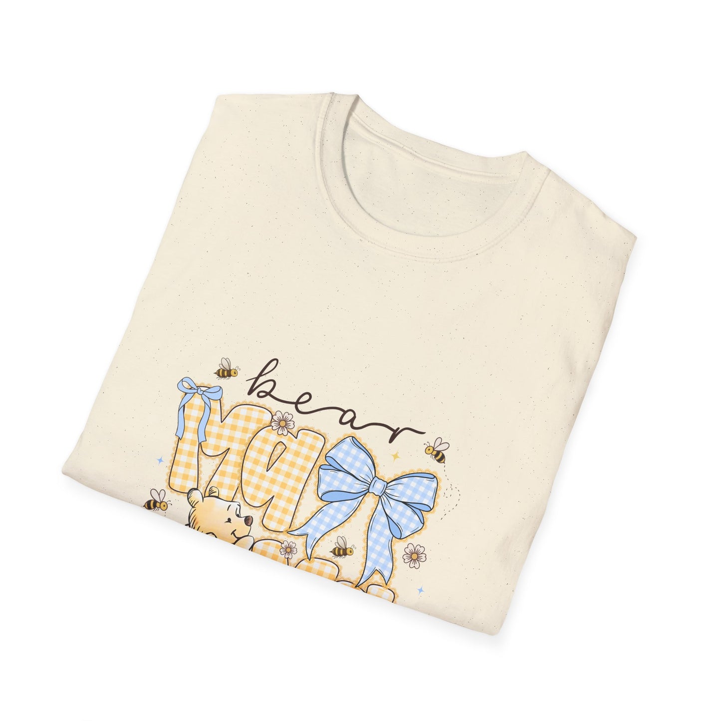 Mama Bear T-Shirt — Cute Gingham Bear Graphic with Blue Bow (Mother’s Day Gift)