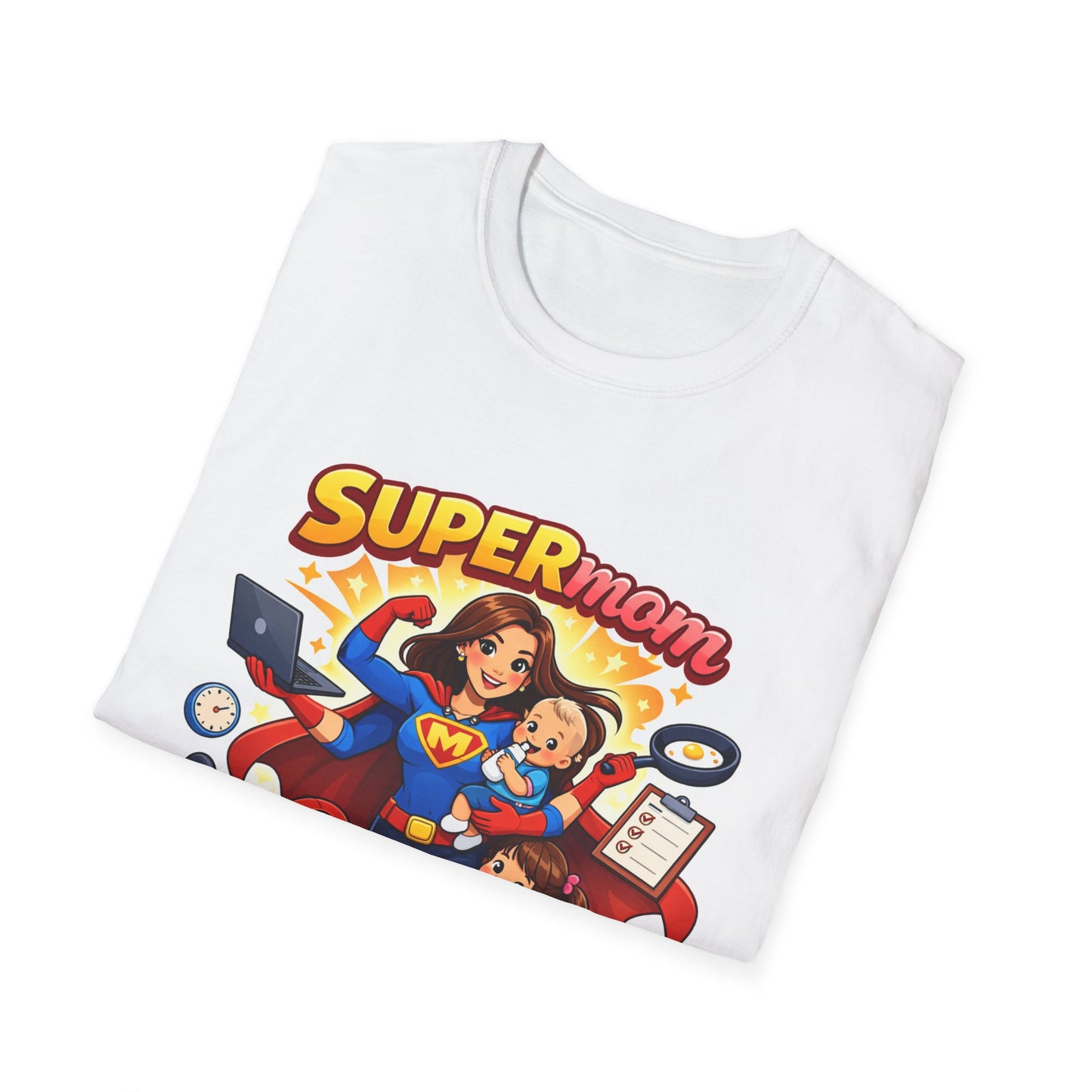 Super Mom Graphic T-Shirt — Cute Superhero Mom Design ("SUPERmom")