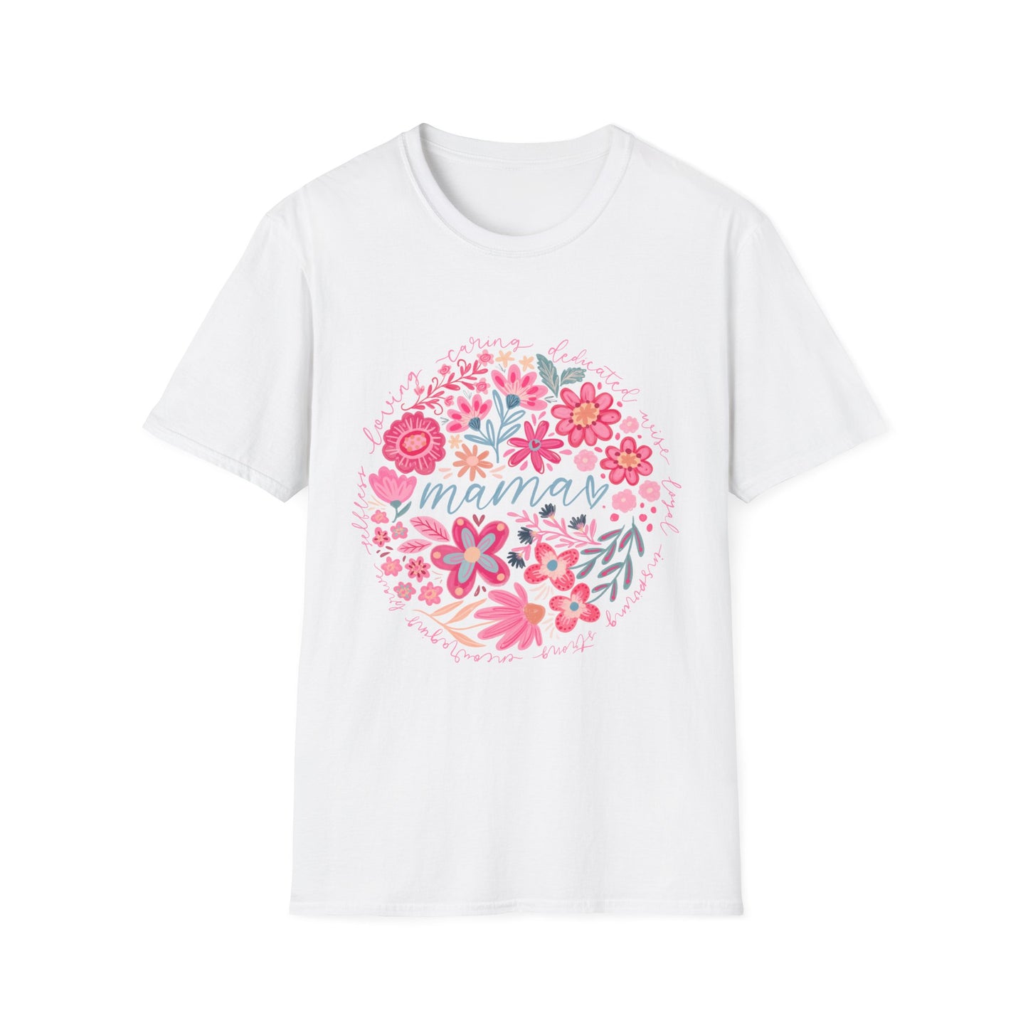 Mama Floral T-Shirt — Pink Flower Wreath Mother’s Day Tee