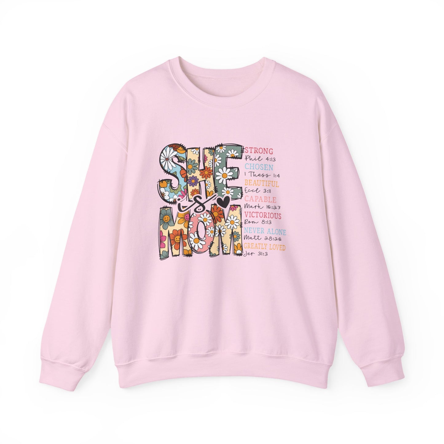 Stay Strong Mom Floral Crewneck Sweatshirt — Inspirational Mother’s Day Gift