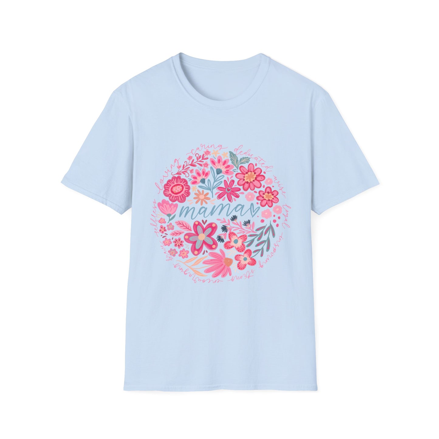 Mama Floral T-Shirt — Pink Flower Wreath Mother’s Day Tee