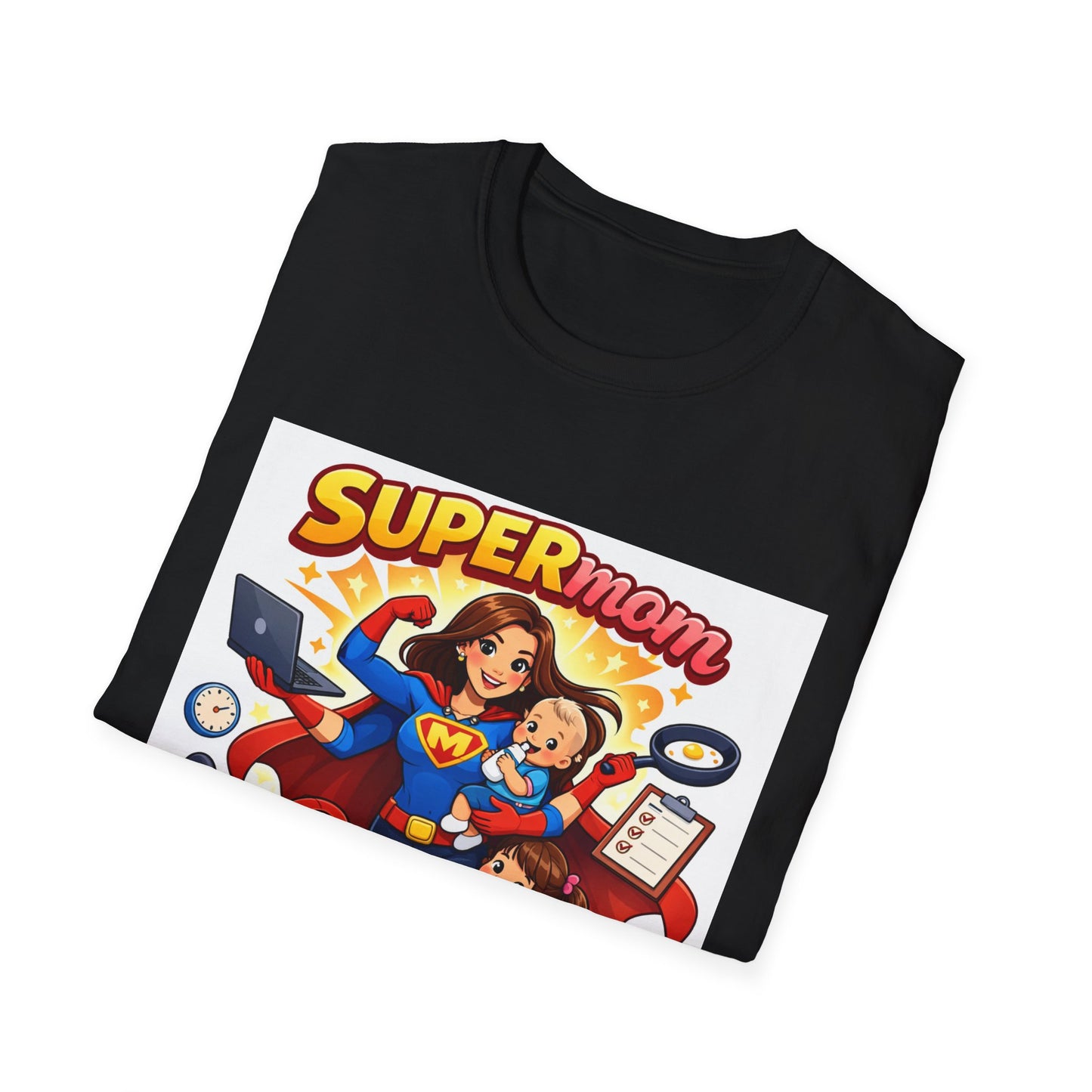 Super Mom Graphic T-Shirt — Cute Superhero Mom Design ("SUPERmom")