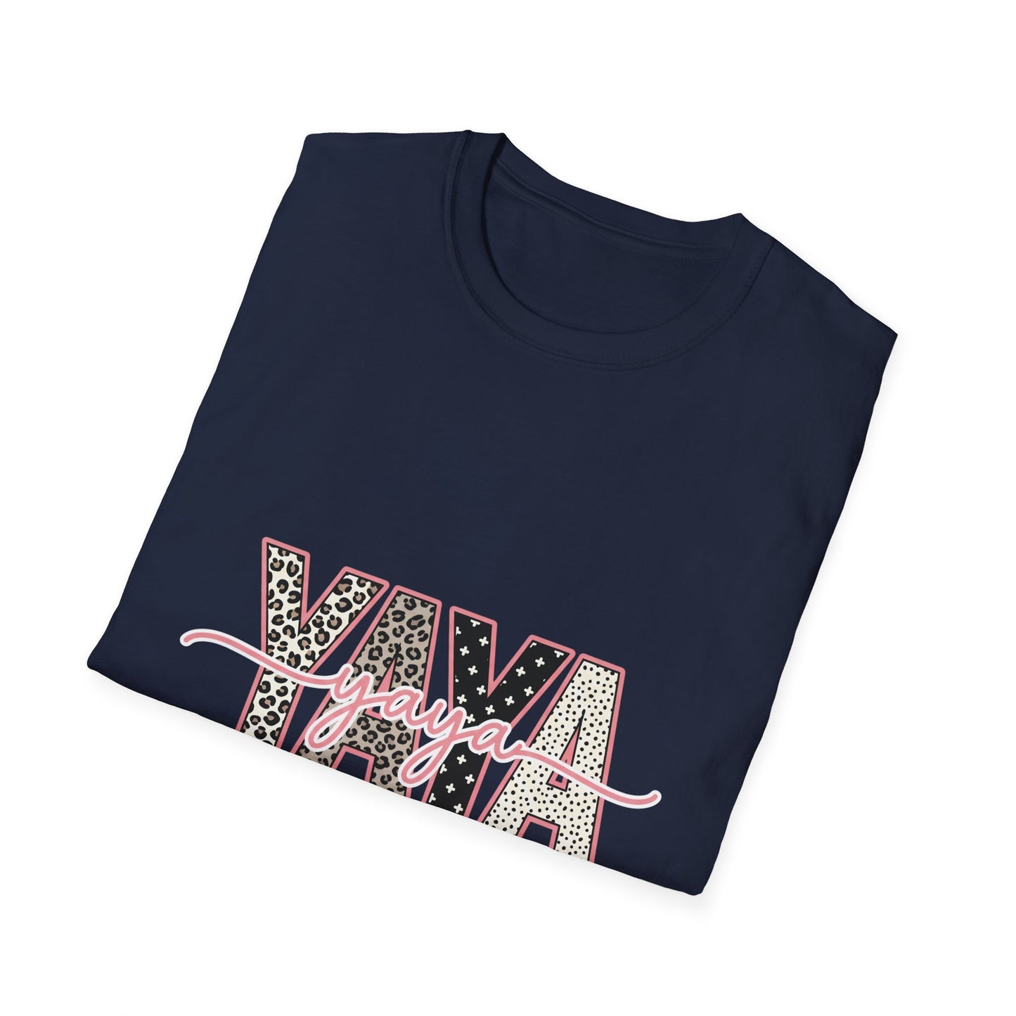 Yaya Yaya Leopard-Print T-Shirt — Retro Script Graphic Tee for Trendy Casualwear