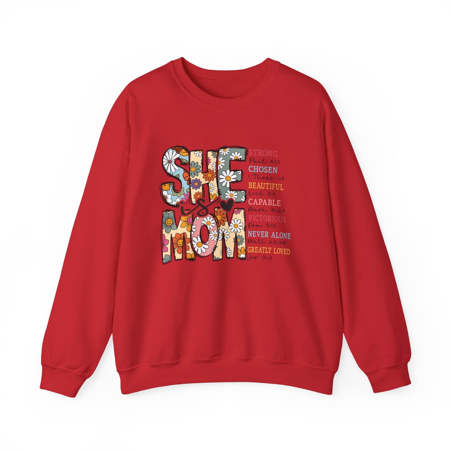 Stay Strong Mom Floral Crewneck Sweatshirt — Inspirational Mother’s Day Gift