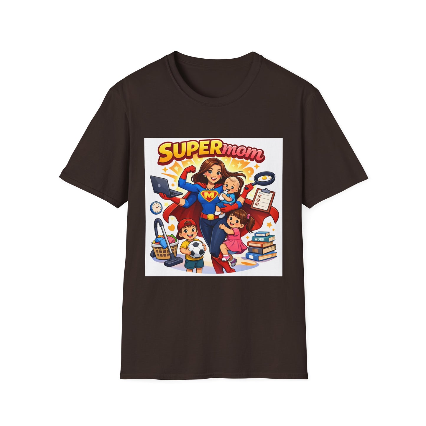 Super Mom Graphic T-Shirt — Cute Superhero Mom Design ("SUPERmom")