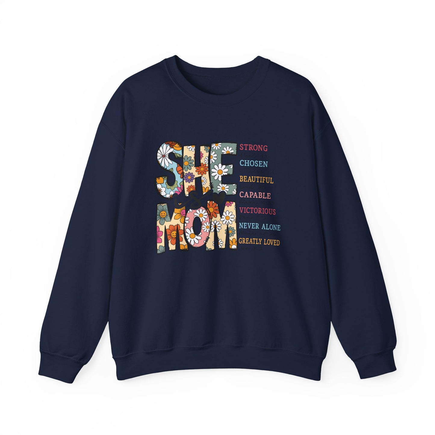 Stay Strong Mom Floral Crewneck Sweatshirt — Inspirational Mother’s Day Gift