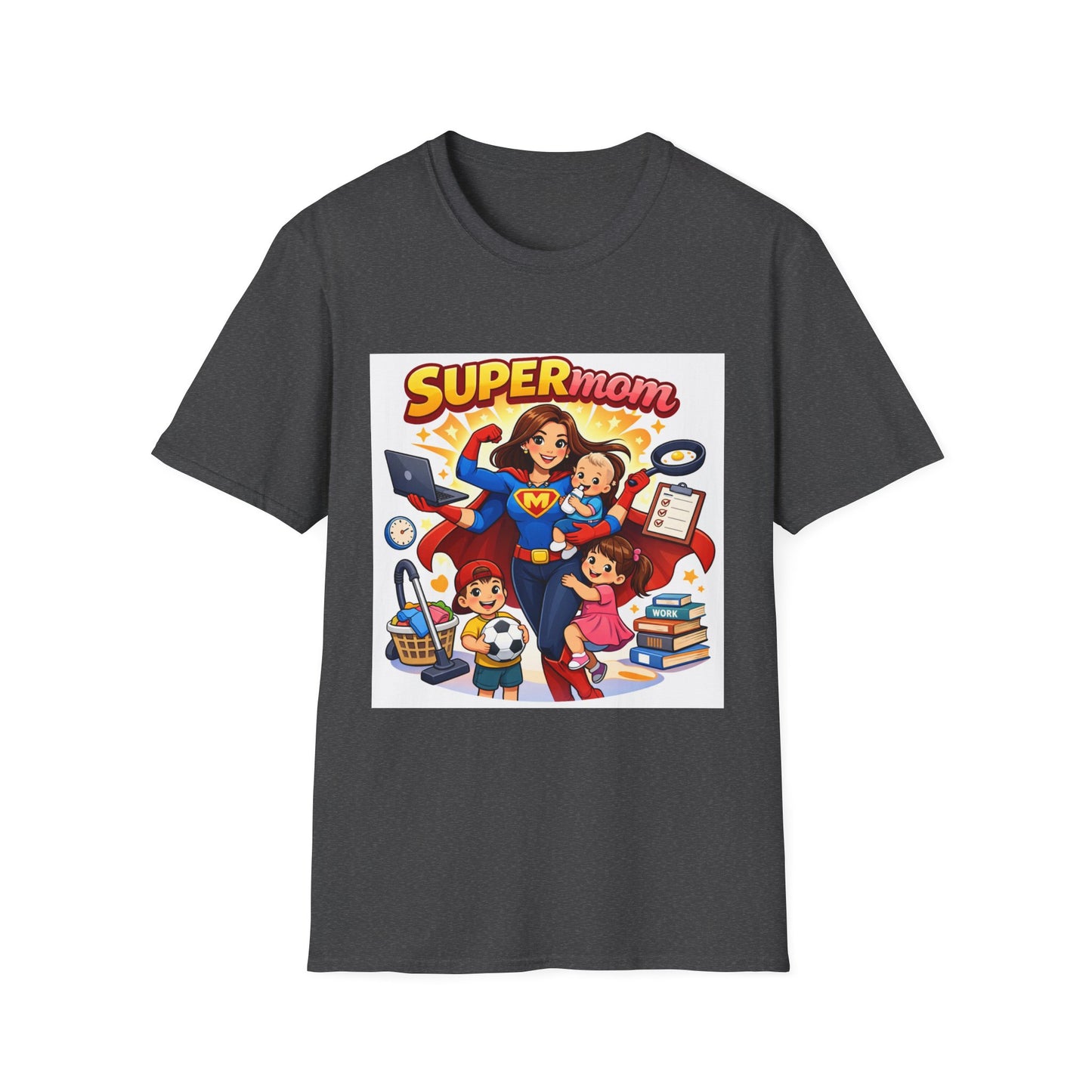 Super Mom Graphic T-Shirt — Cute Superhero Mom Design ("SUPERmom")