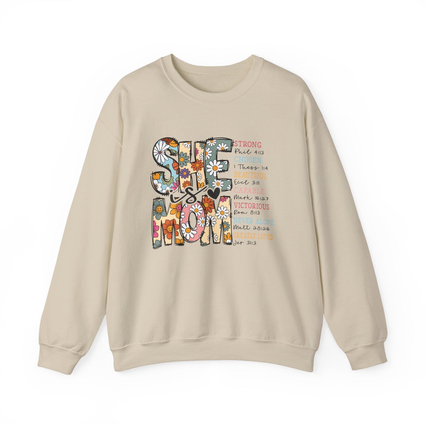 Stay Strong Mom Floral Crewneck Sweatshirt — Inspirational Mother’s Day Gift