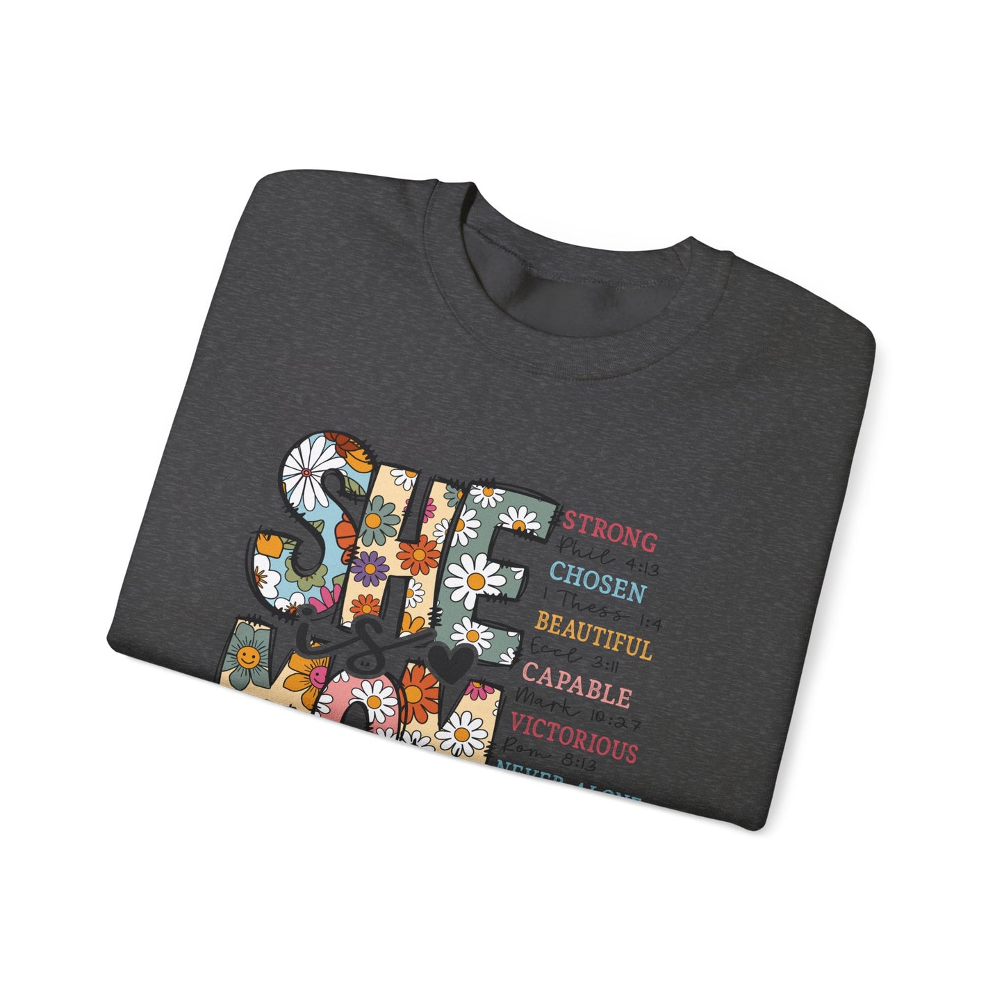 Stay Strong Mom Floral Crewneck Sweatshirt — Inspirational Mother’s Day Gift