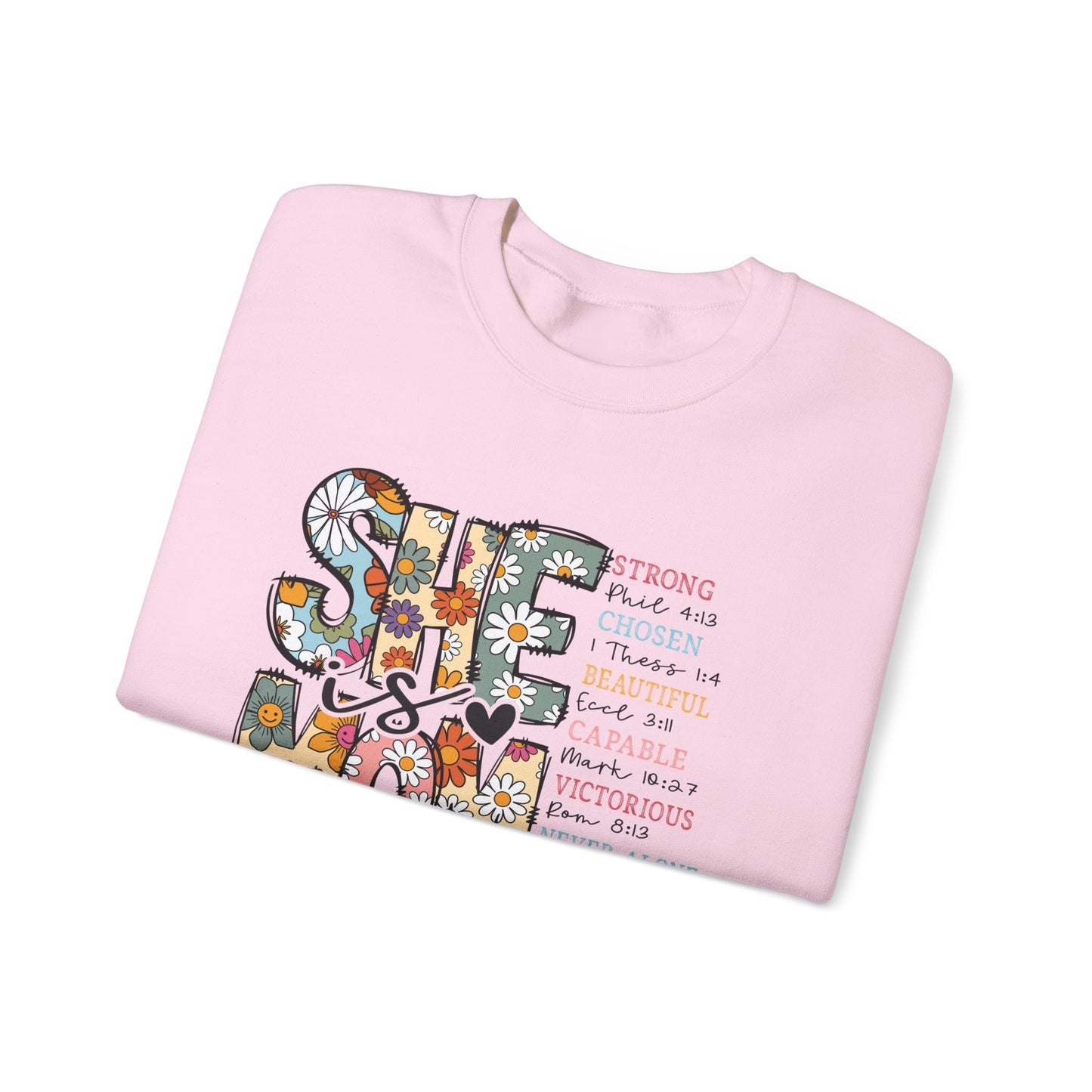 Stay Strong Mom Floral Crewneck Sweatshirt — Inspirational Mother’s Day Gift