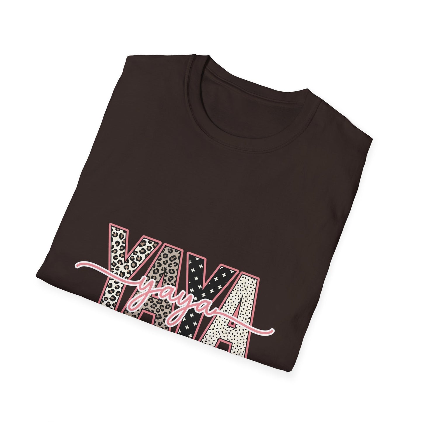 Yaya Yaya Leopard-Print T-Shirt — Retro Script Graphic Tee for Trendy Casualwear