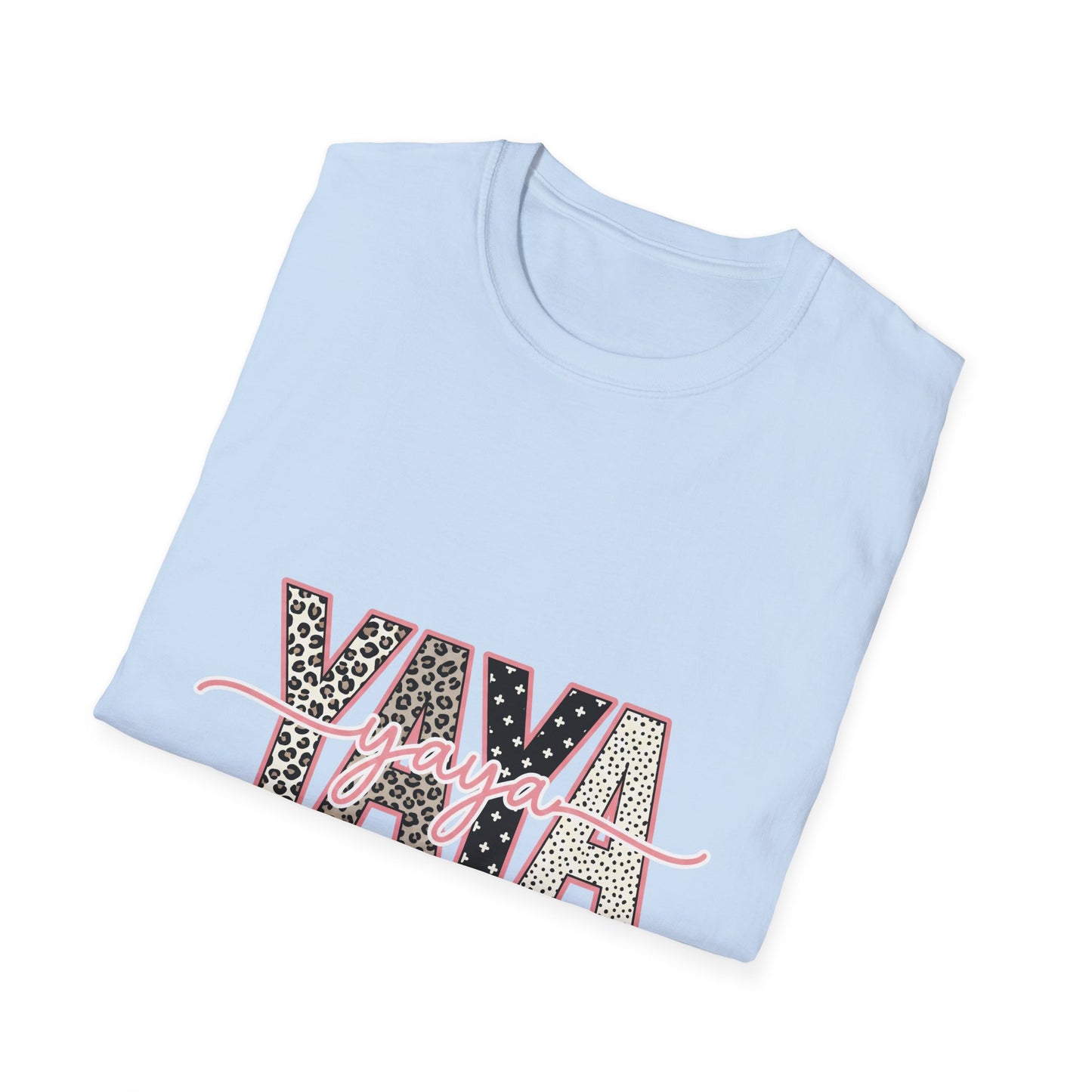 Yaya Yaya Leopard-Print T-Shirt — Retro Script Graphic Tee for Trendy Casualwear