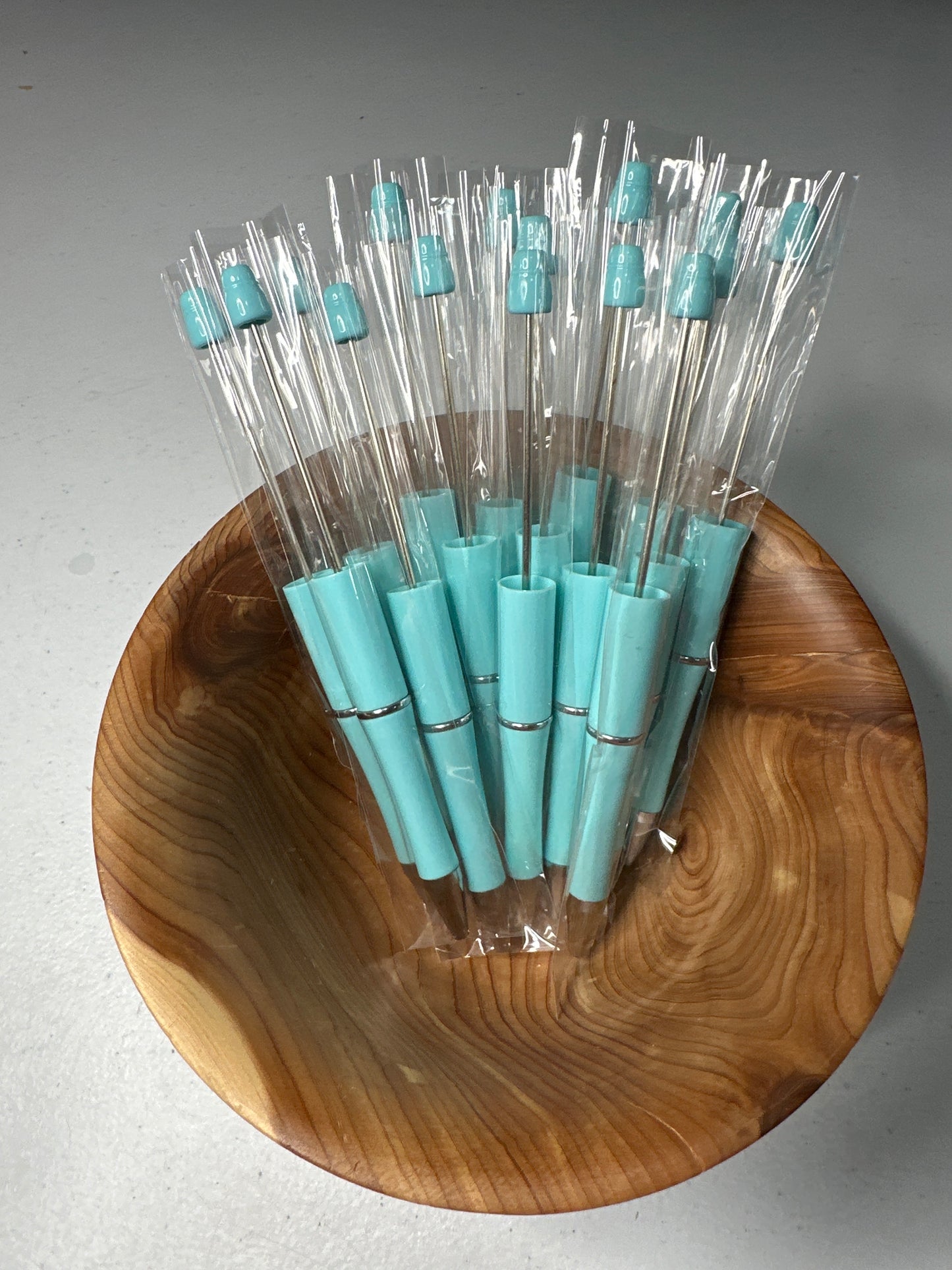 #10 Beadable Pen Base Aqua Blue