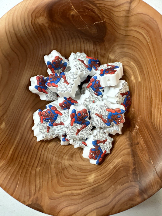 #213 Silicone Focal Beads - SPIDERMAN