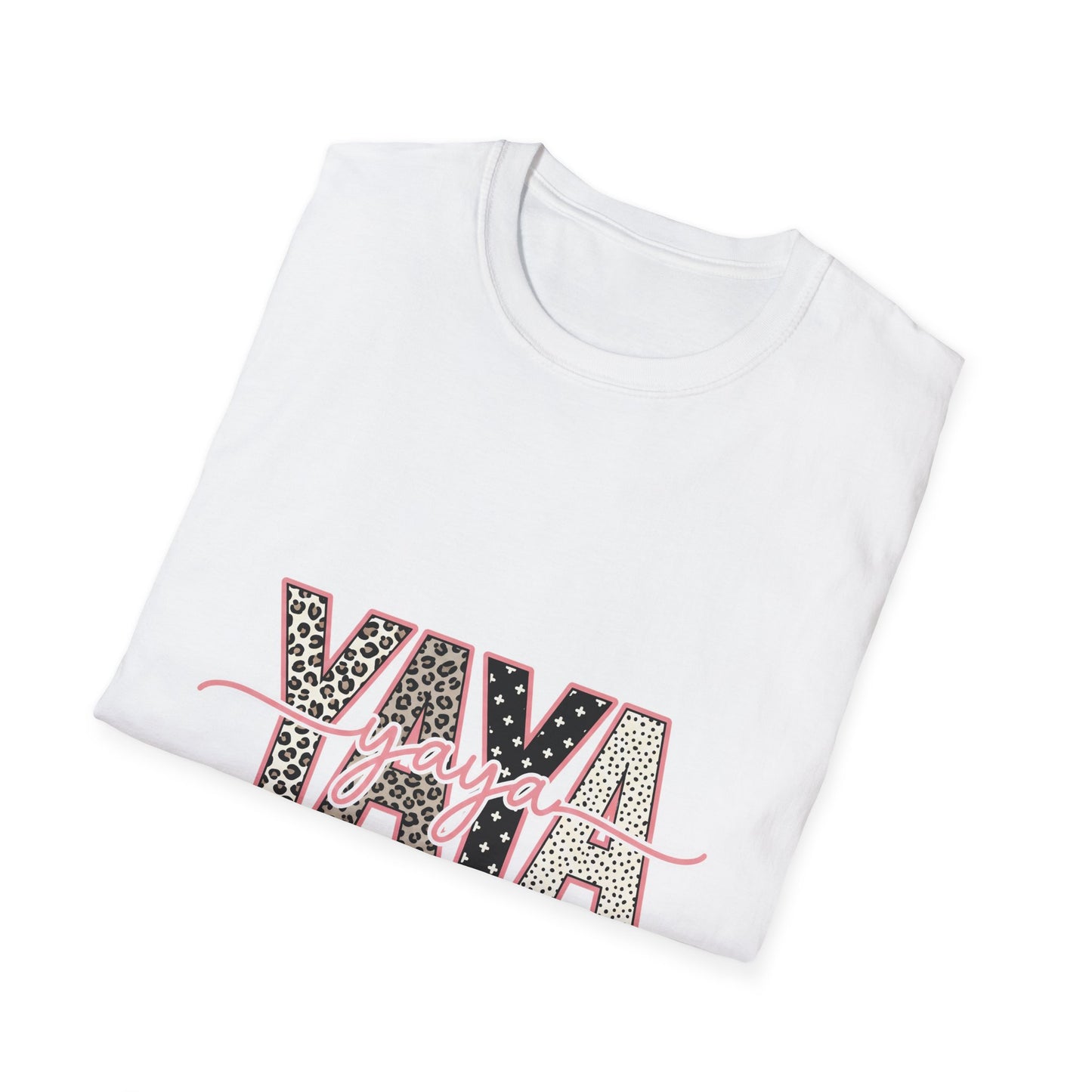 Yaya Yaya Leopard-Print T-Shirt — Retro Script Graphic Tee for Trendy Casualwear