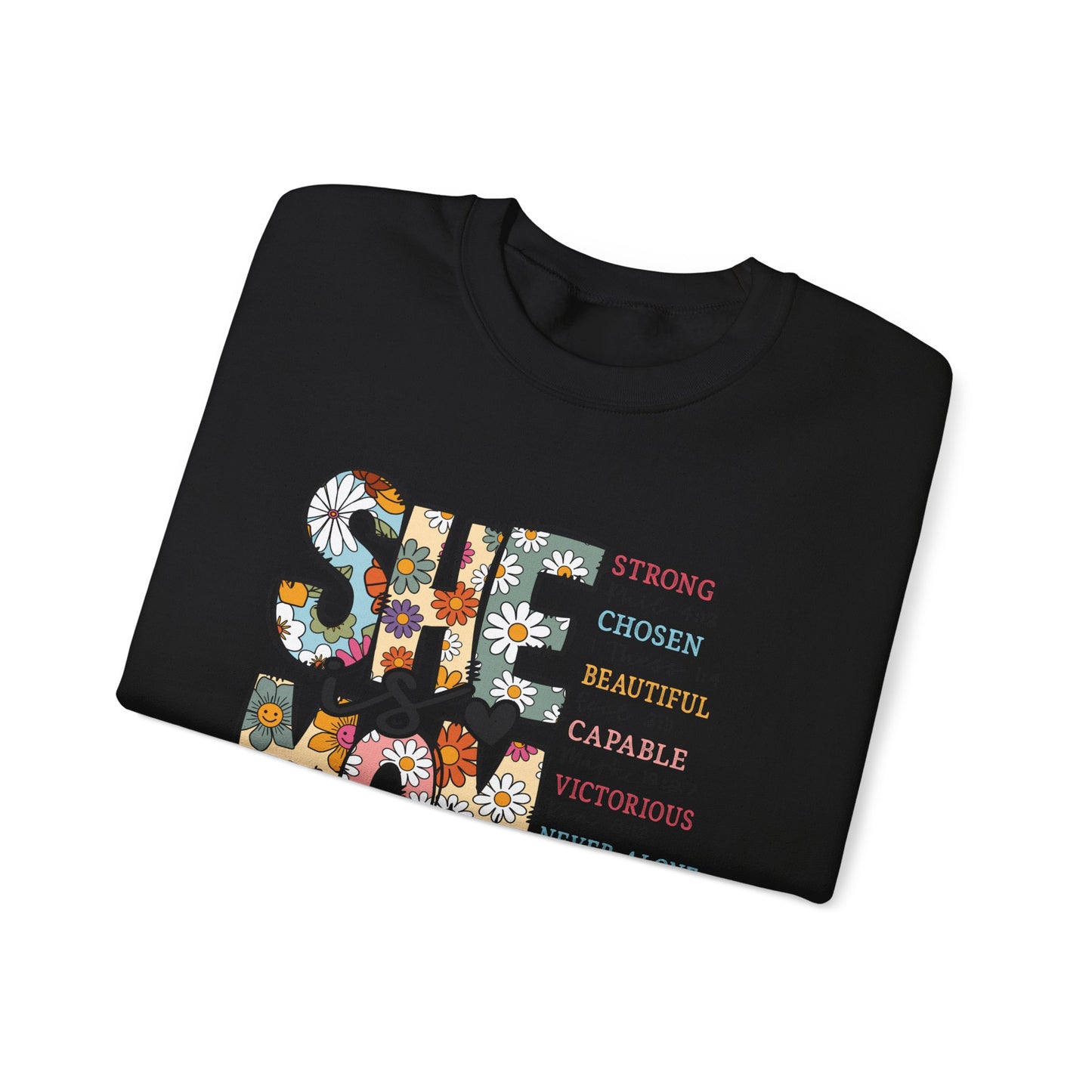 Stay Strong Mom Floral Crewneck Sweatshirt — Inspirational Mother’s Day Gift