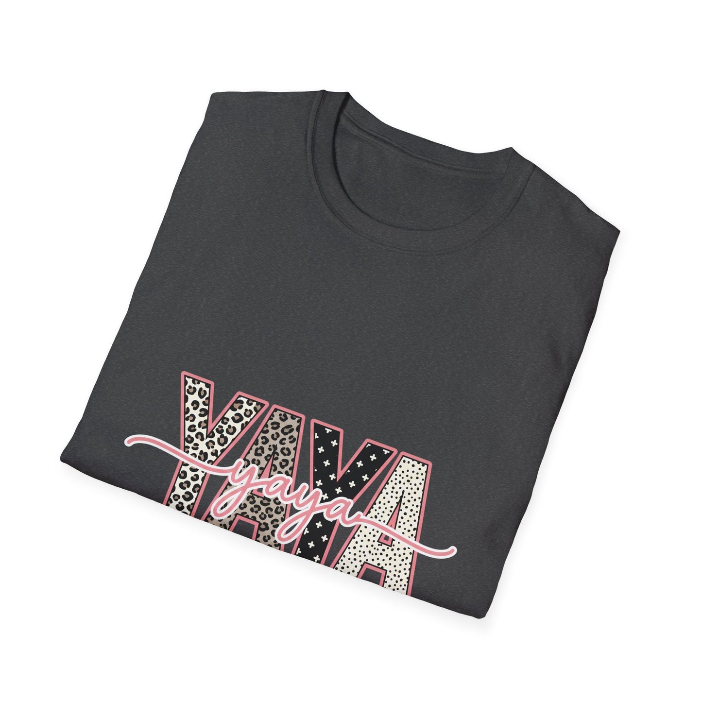 Yaya Yaya Leopard-Print T-Shirt — Retro Script Graphic Tee for Trendy Casualwear