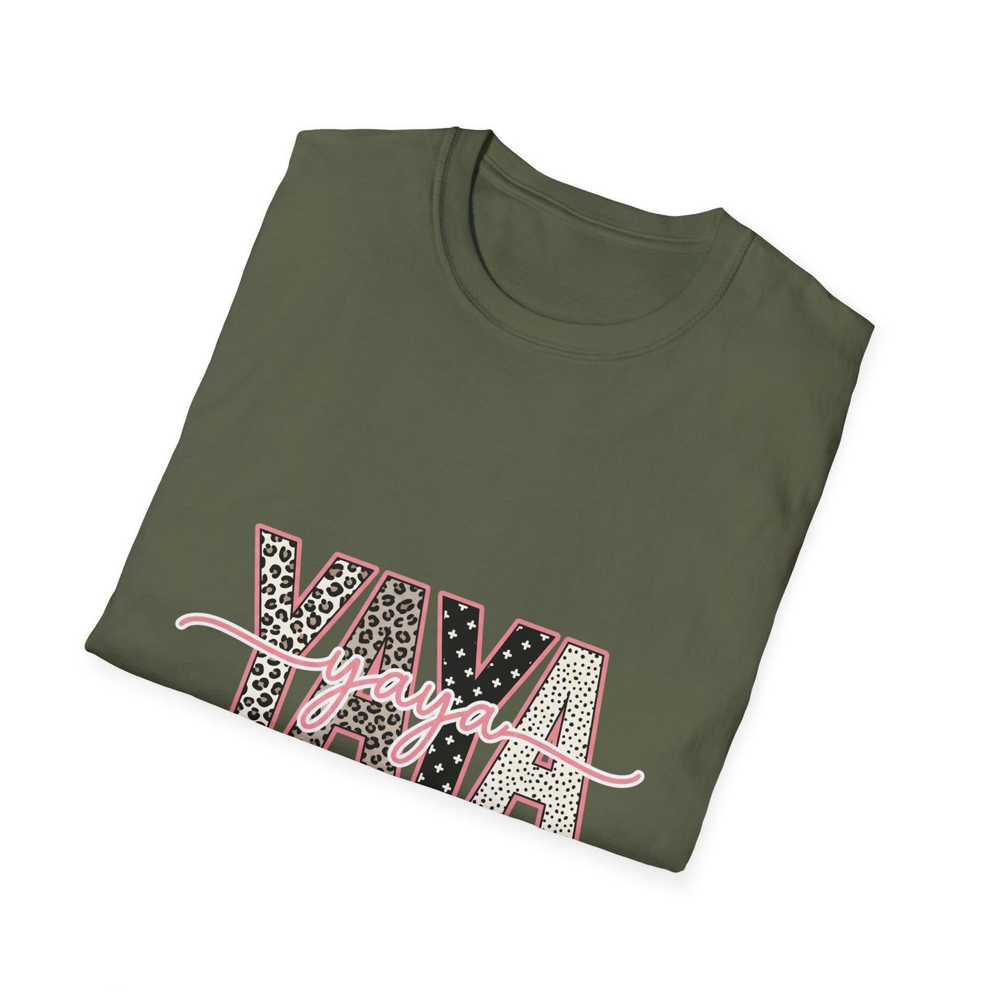 Yaya Yaya Leopard-Print T-Shirt — Retro Script Graphic Tee for Trendy Casualwear