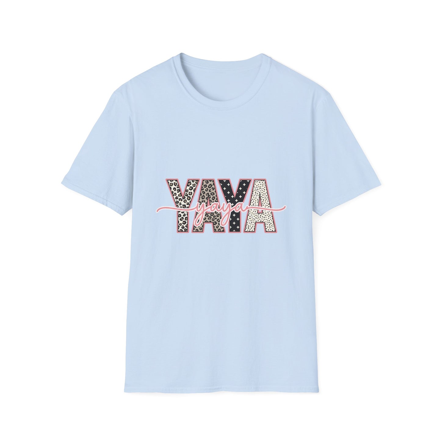 Yaya Yaya Leopard-Print T-Shirt — Retro Script Graphic Tee for Trendy Casualwear