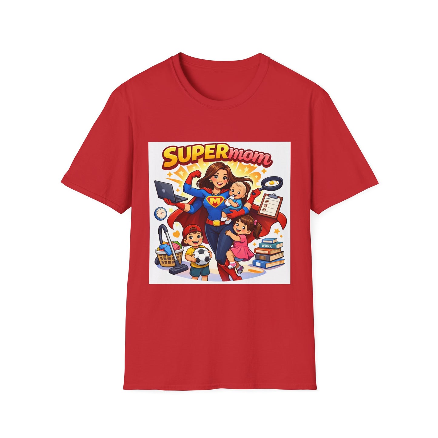 Super Mom Graphic T-Shirt — Cute Superhero Mom Design ("SUPERmom")