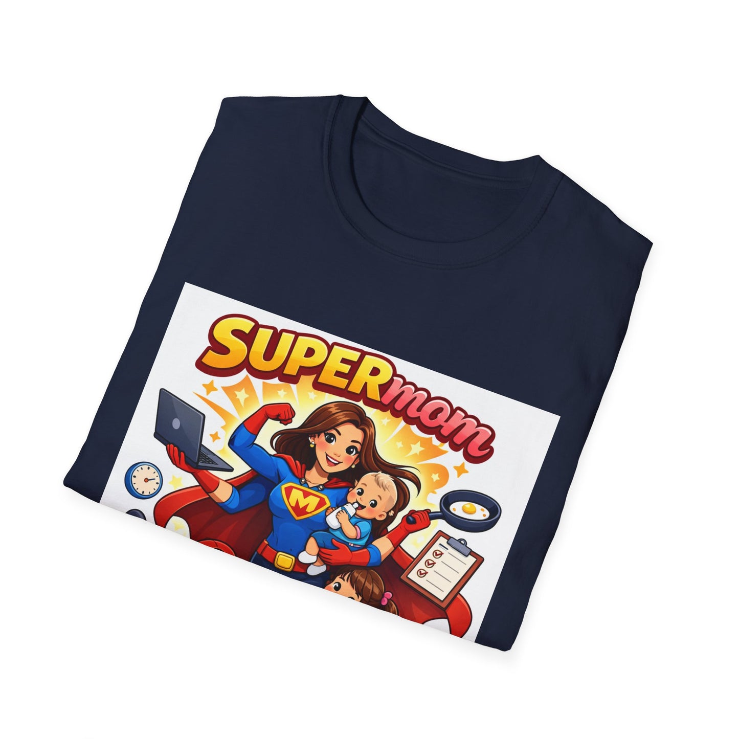 Super Mom Graphic T-Shirt — Cute Superhero Mom Design ("SUPERmom")
