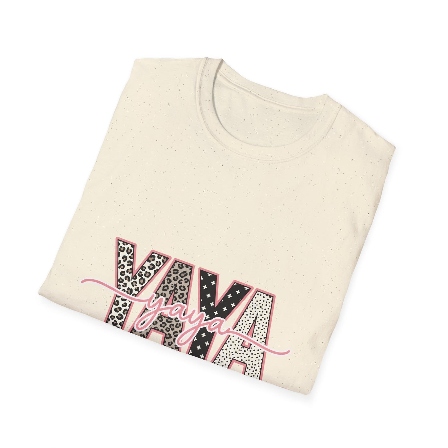 Yaya Yaya Leopard-Print T-Shirt — Retro Script Graphic Tee for Trendy Casualwear