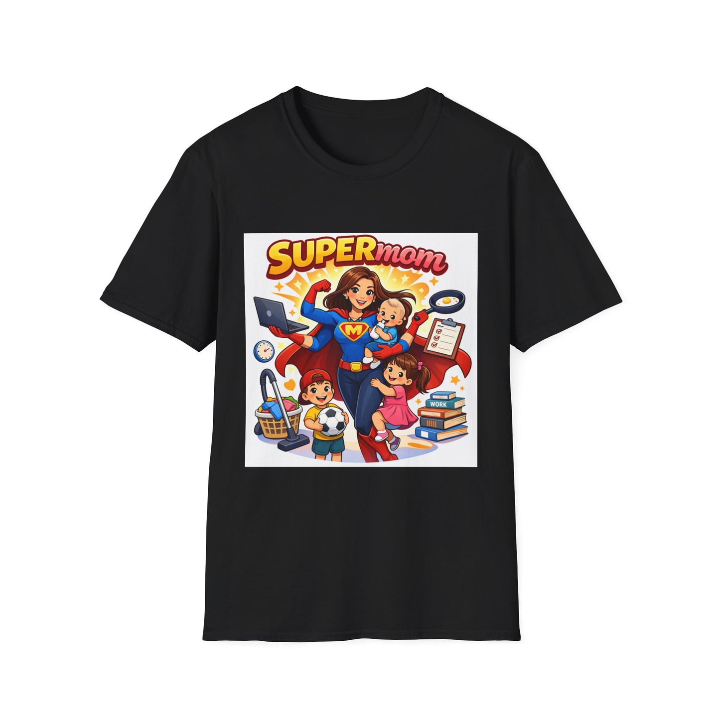 Super Mom Graphic T-Shirt — Cute Superhero Mom Design ("SUPERmom")