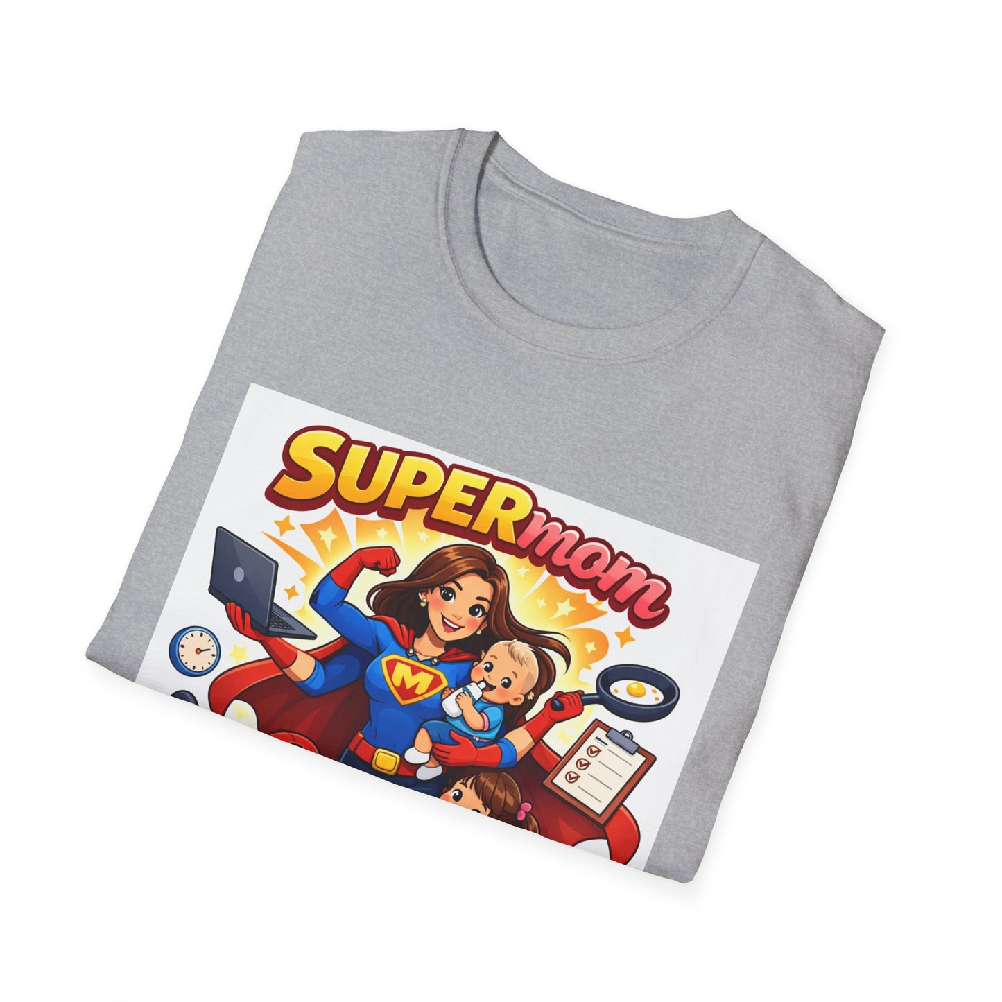 Super Mom Graphic T-Shirt — Cute Superhero Mom Design ("SUPERmom")