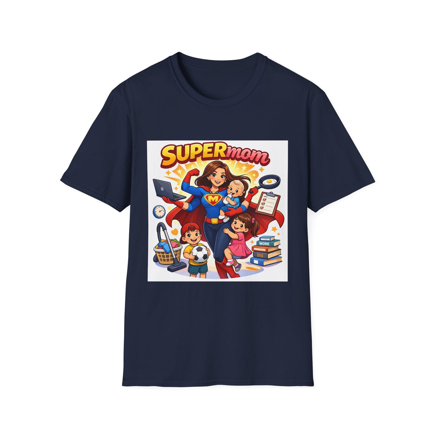 Super Mom Graphic T-Shirt — Cute Superhero Mom Design ("SUPERmom")