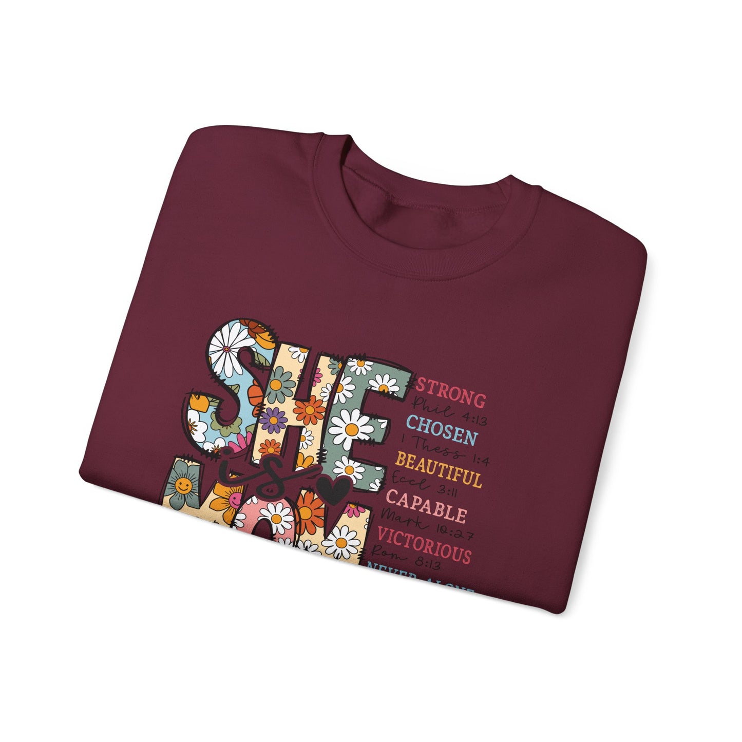 Stay Strong Mom Floral Crewneck Sweatshirt — Inspirational Mother’s Day Gift