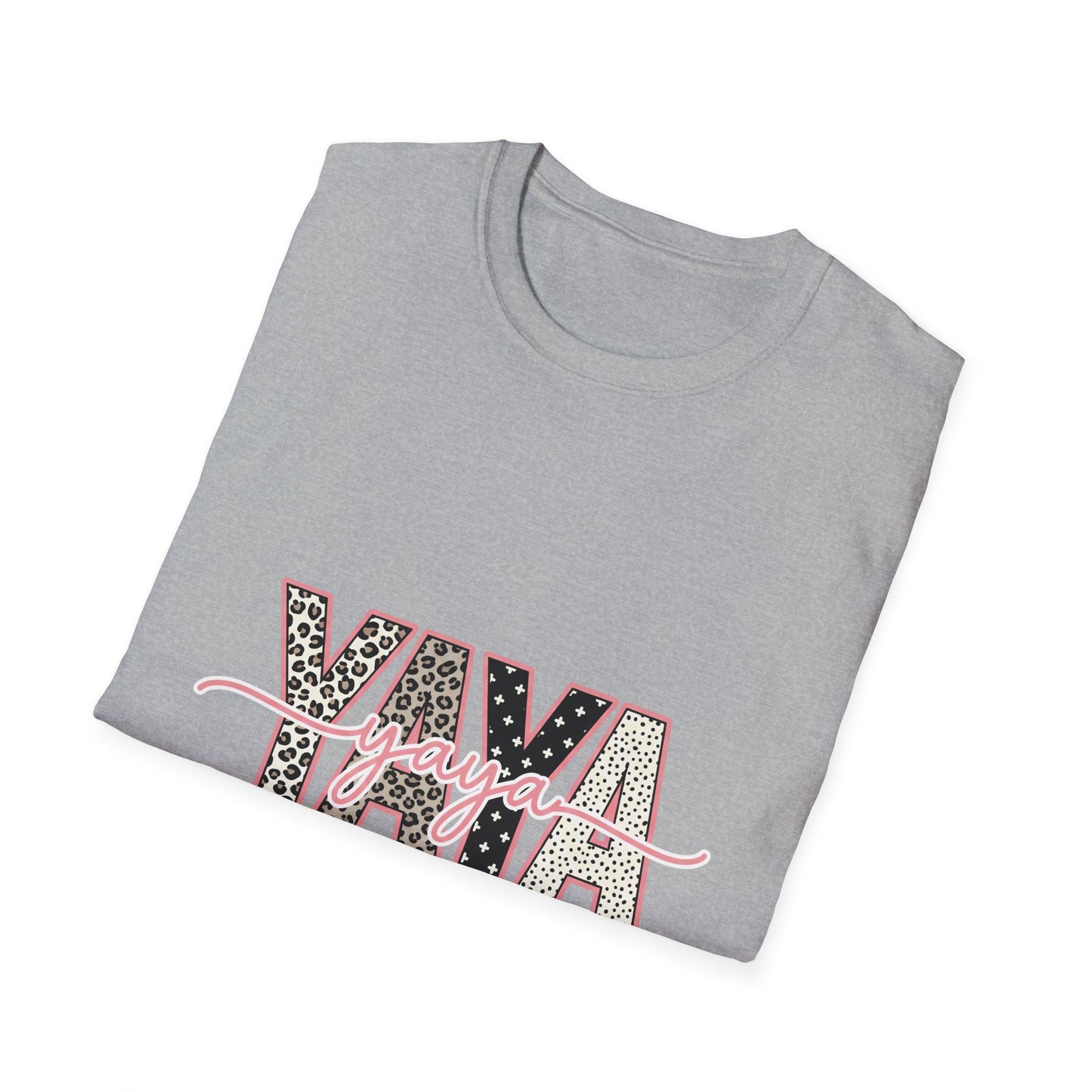 Yaya Yaya Leopard-Print T-Shirt — Retro Script Graphic Tee for Trendy Casualwear