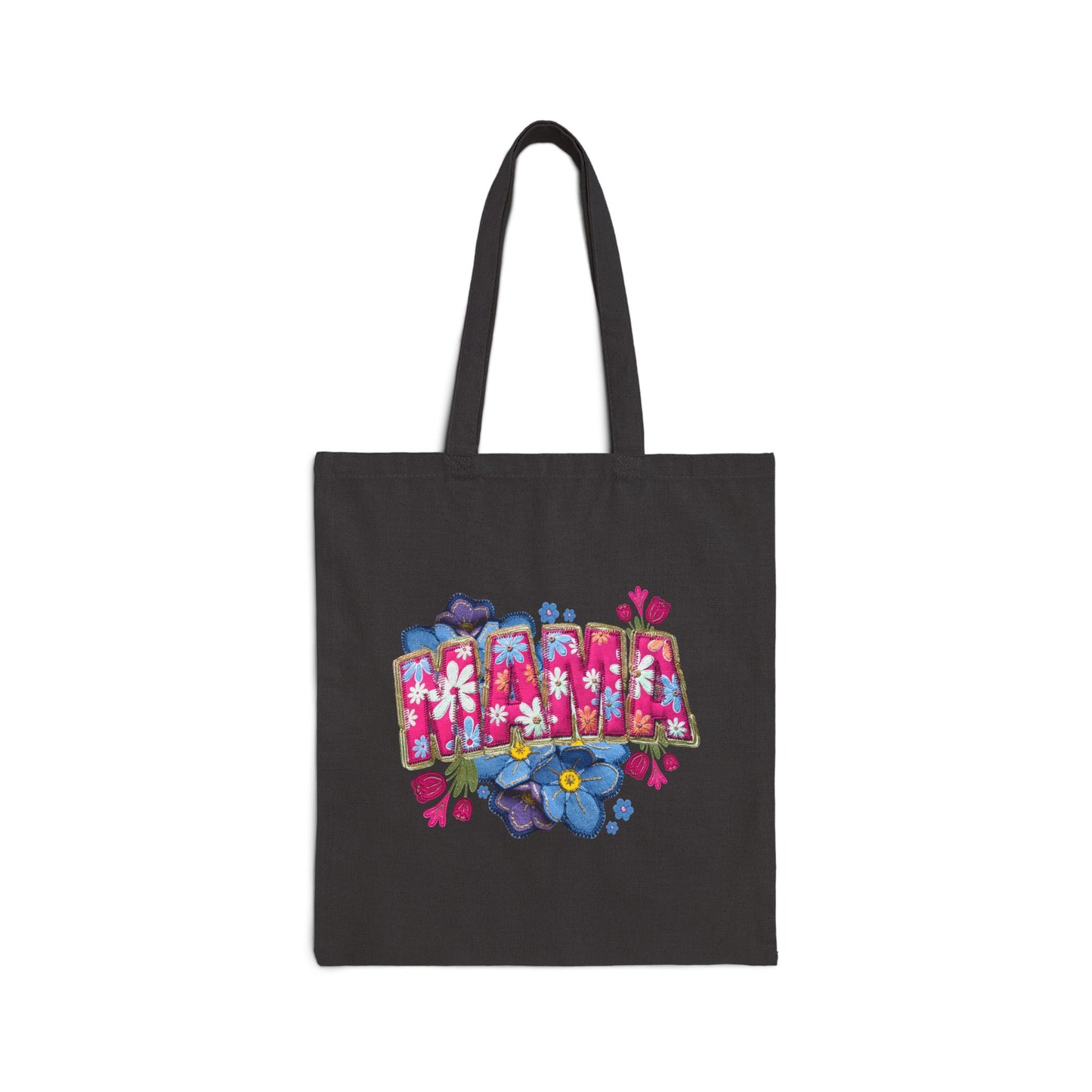 Tote Bag — Floral 'Mama' Canvas Grocery & Gift Tote