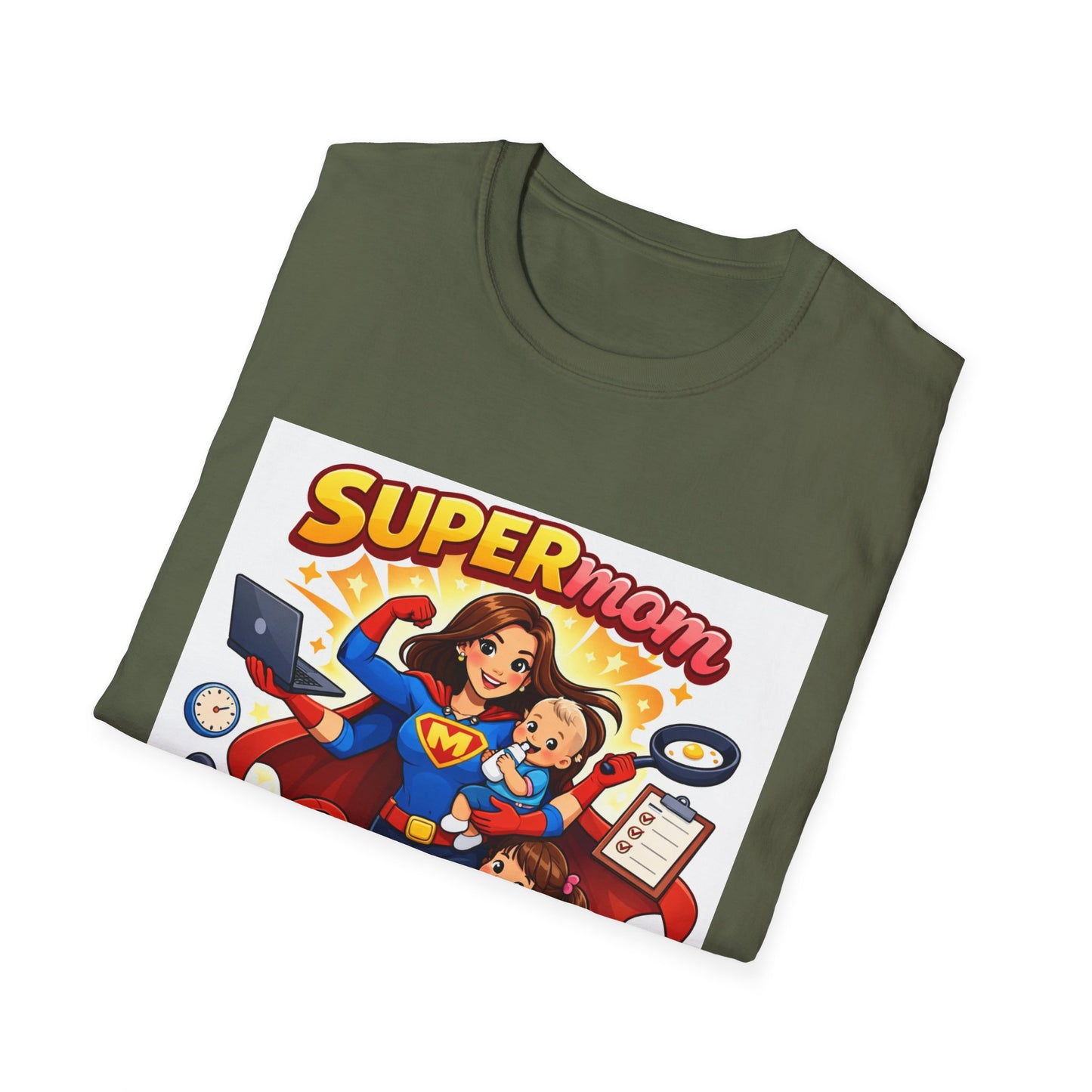 Super Mom Graphic T-Shirt — Cute Superhero Mom Design ("SUPERmom")