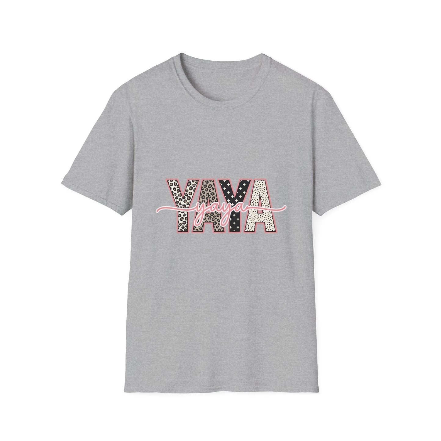 Yaya Yaya Leopard-Print T-Shirt — Retro Script Graphic Tee for Trendy Casualwear