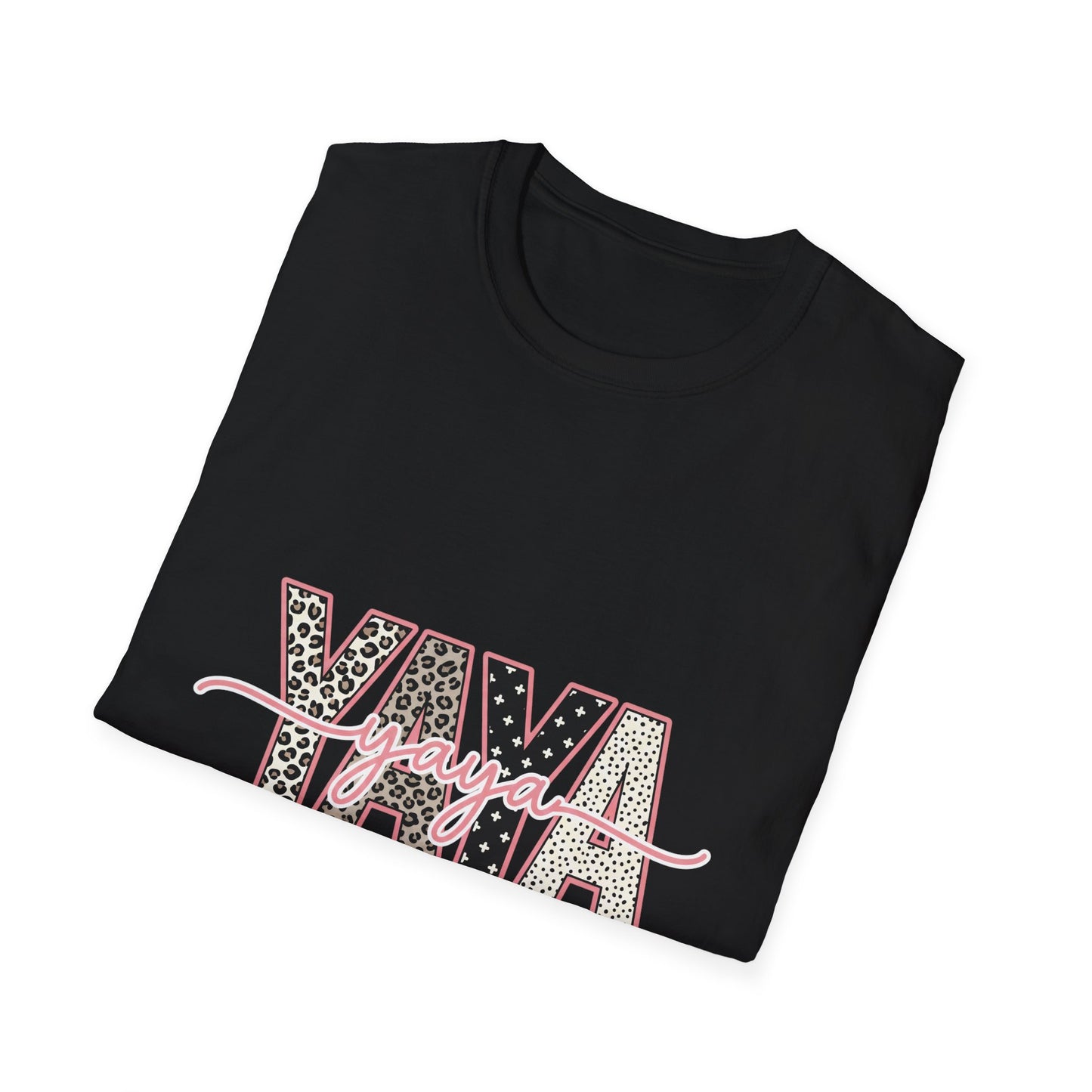 Yaya Yaya Leopard-Print T-Shirt — Retro Script Graphic Tee for Trendy Casualwear