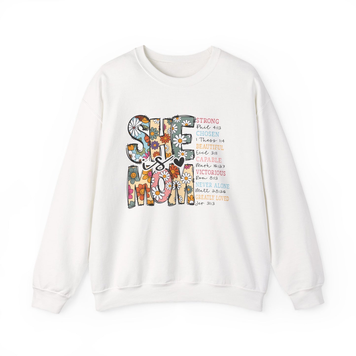Stay Strong Mom Floral Crewneck Sweatshirt — Inspirational Mother’s Day Gift
