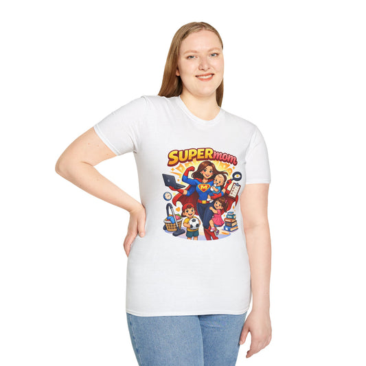 Super Mom Graphic T-Shirt — Cute Superhero Mom Design ("SUPERmom")